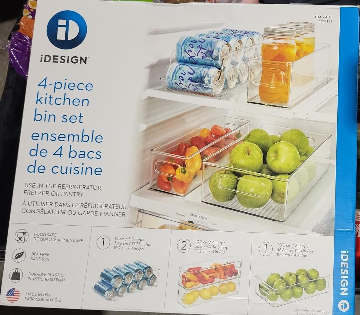 iDesign 4-piece Kitchen Bins Set
