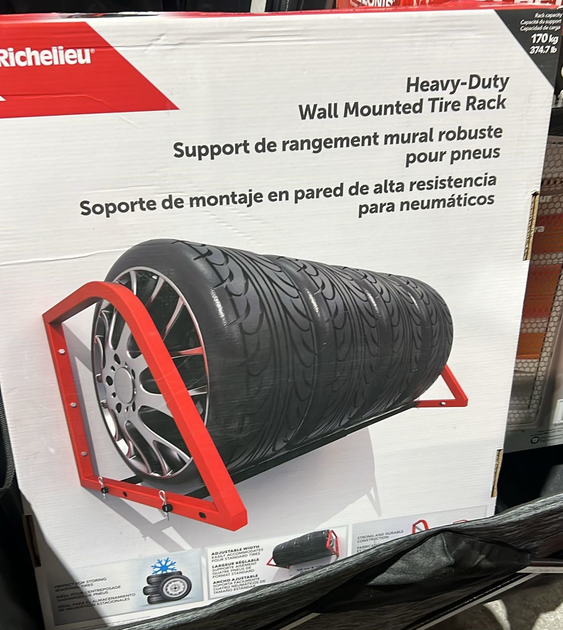 Richelieu Heavy-Duty Wall Mounted Tire Rack