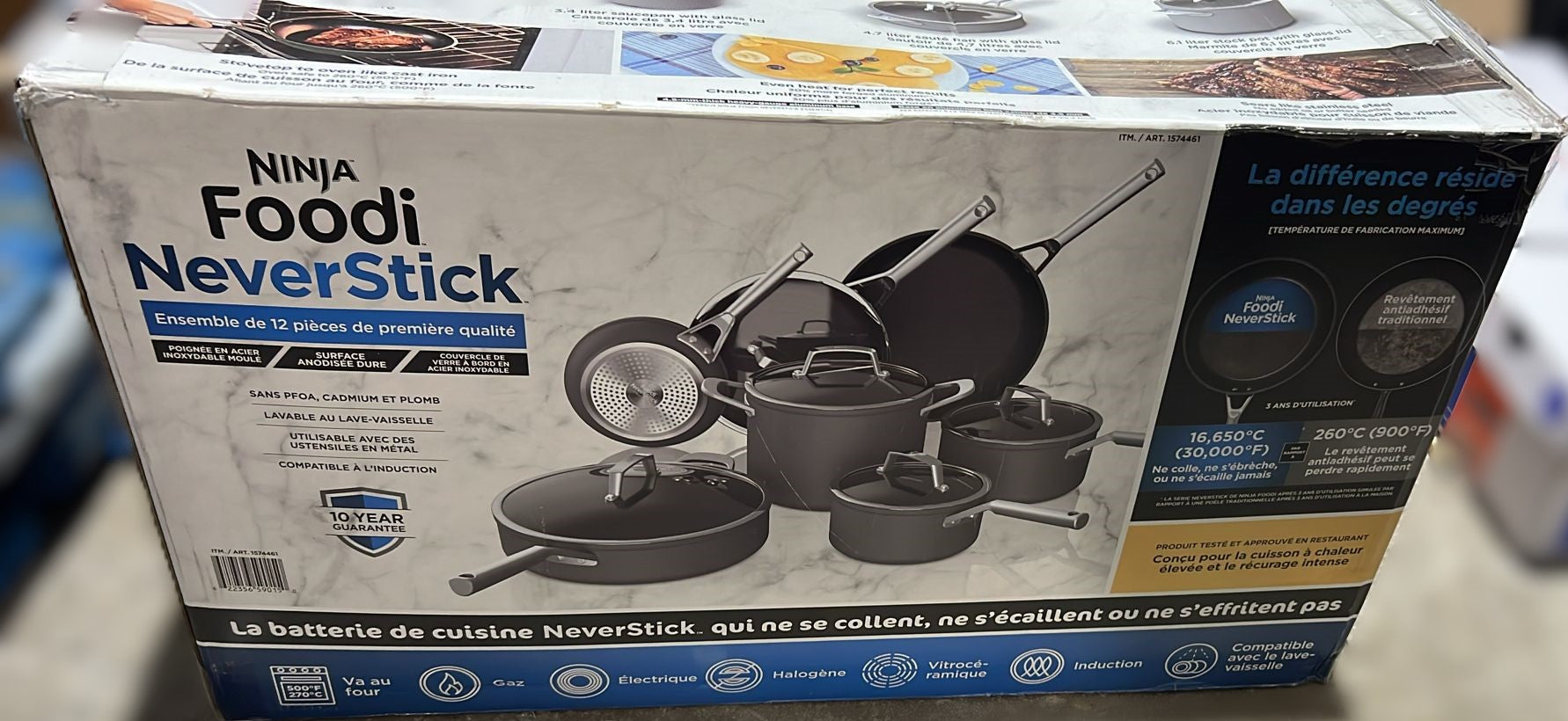 Ninja Foodi NeverStick Premium Hard-Anodized Cookware Set, 12-piece (USED)