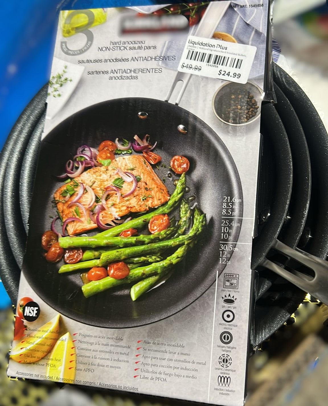 Kirkland Signature Hard Anodized Skillets, 3-piece