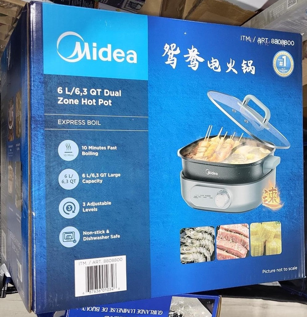 Midea 5.96 L (6.3 qt.) Dual Zone Hot Pot