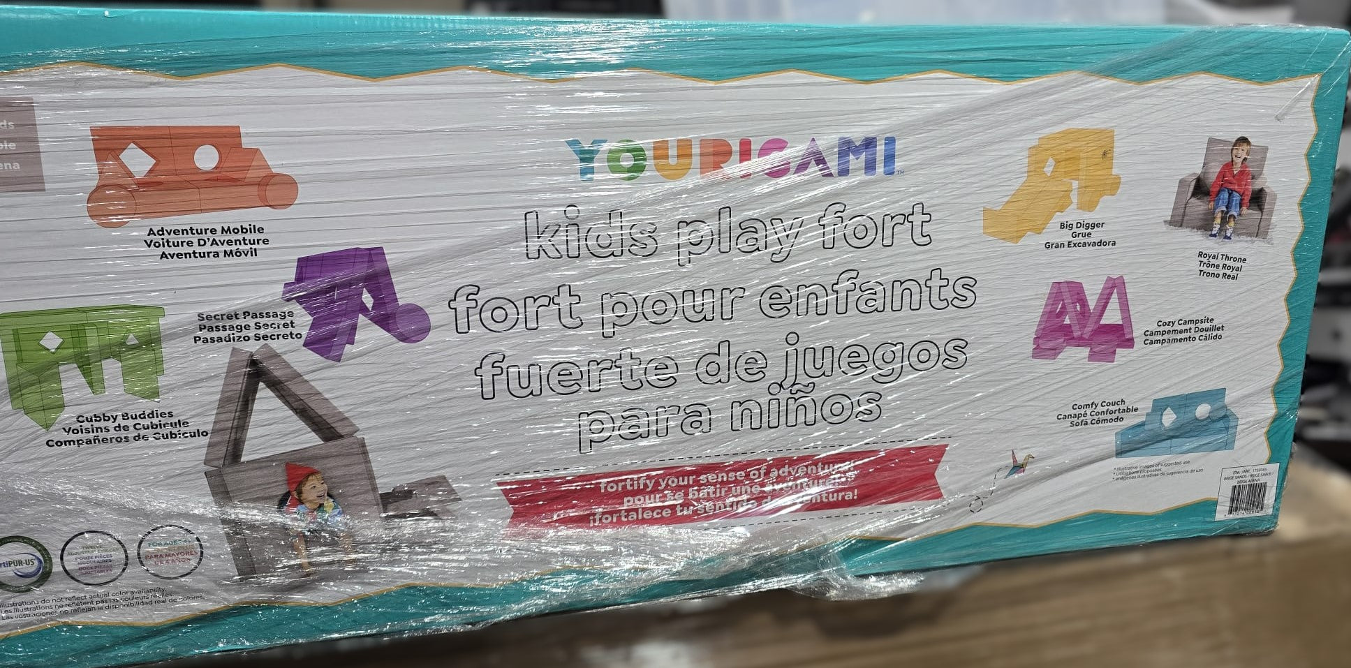 Yourigami Kids Convertible Play Fort Beige