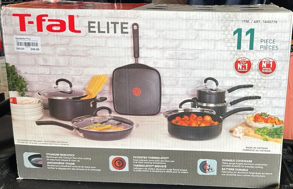 T-Fal Titanium Non-Stick Cookware Set, 11-piece