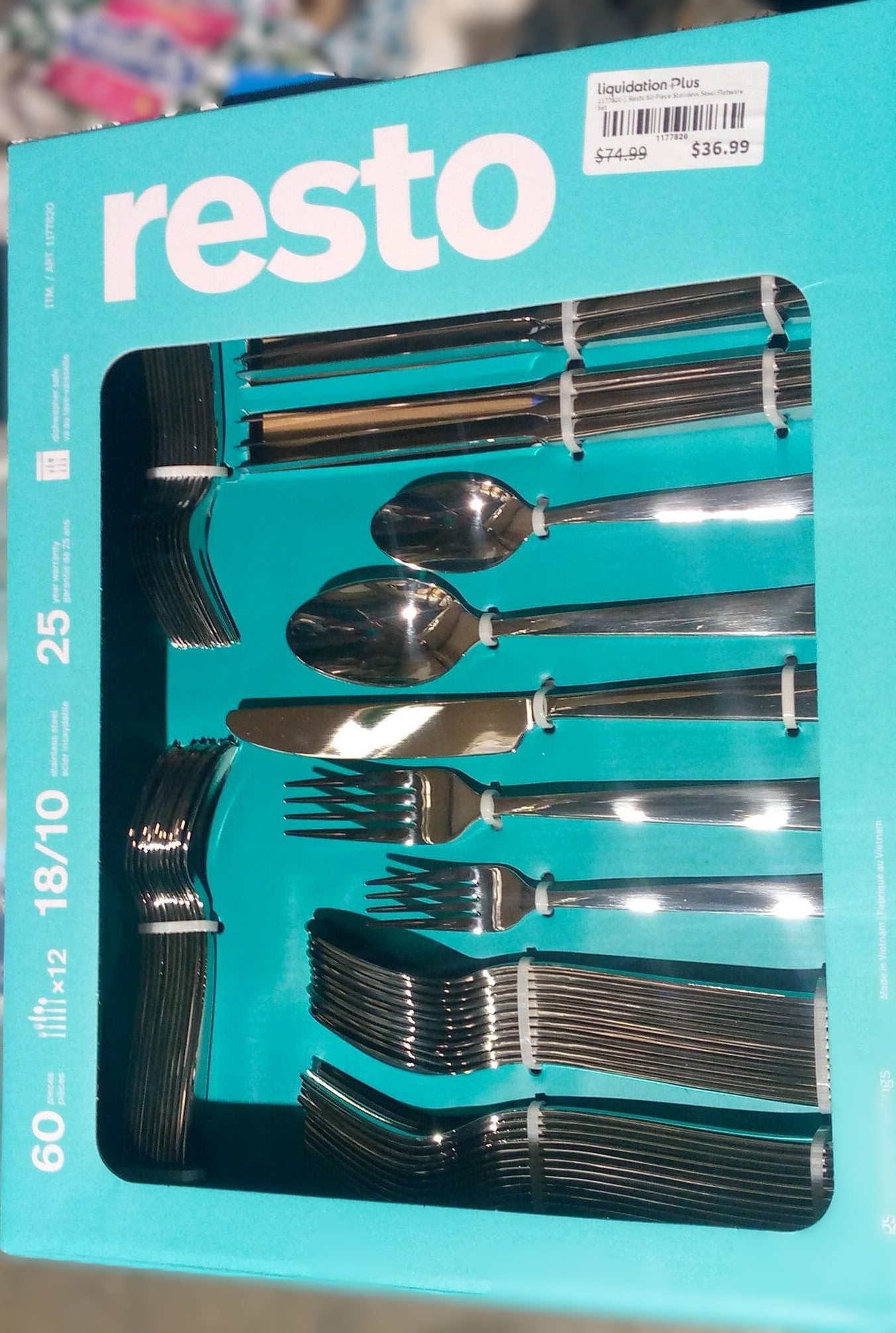 Resto 60-Piece Stainless Steel Flatware Set