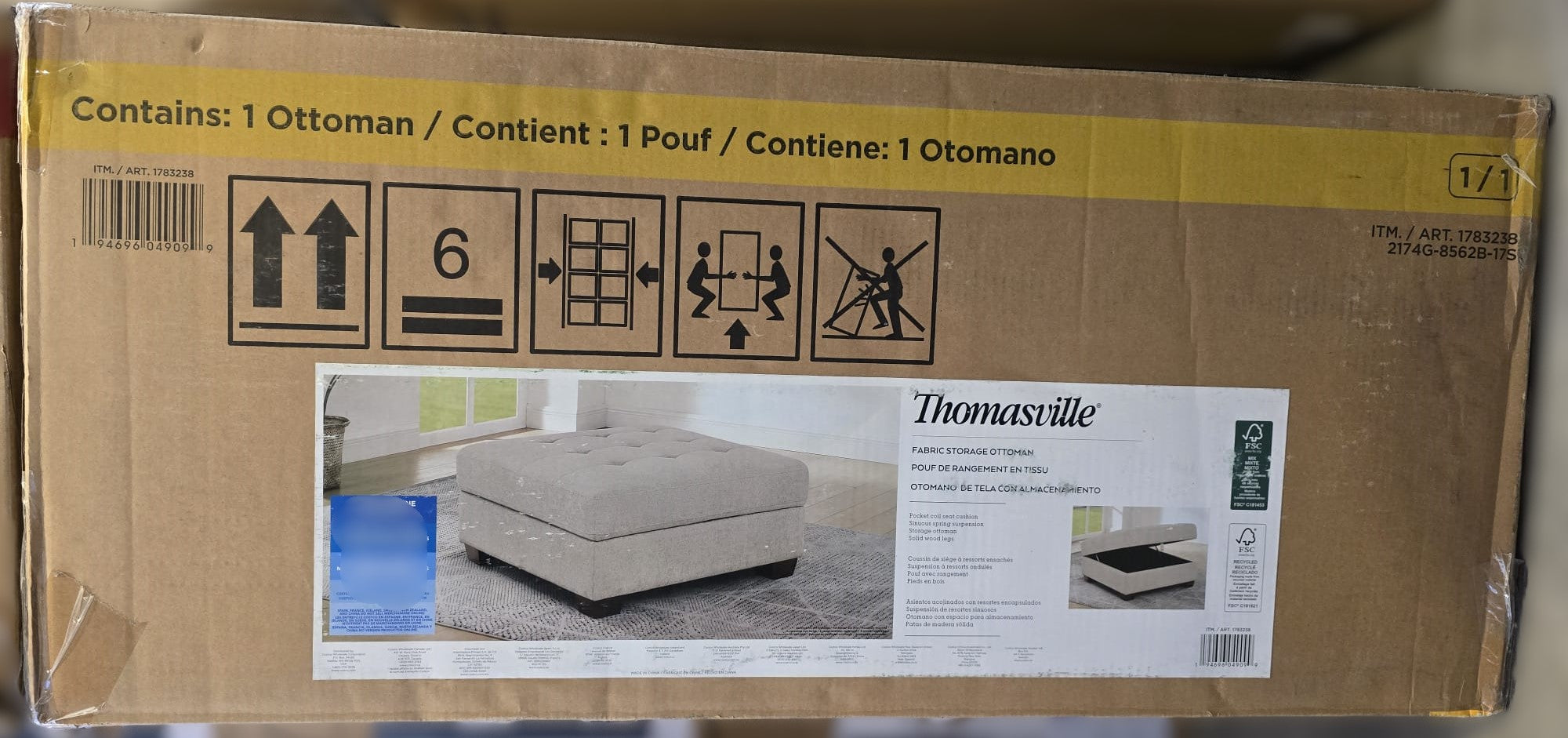 Thomasville Fabric Storage Ottoman