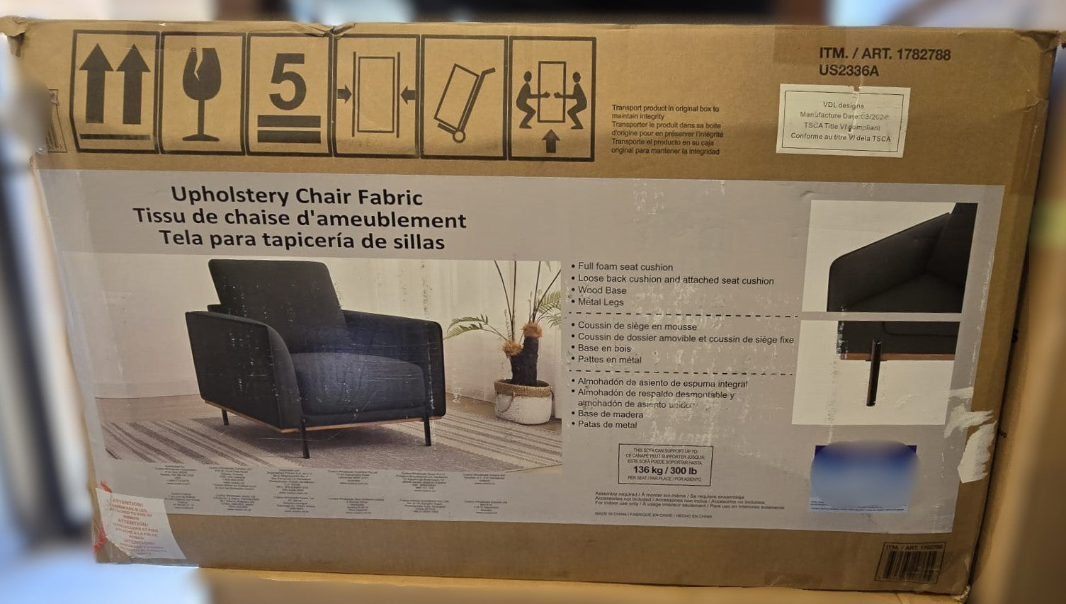 Hammer Fabric Chair, Dark Green