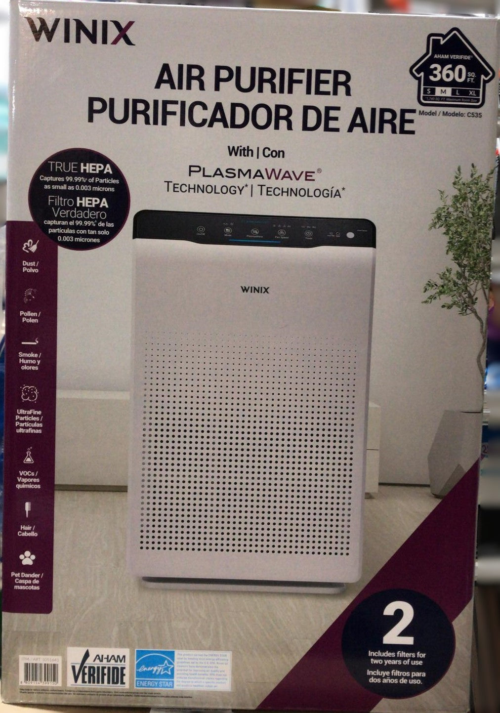 WINIX 3 STAGE AIR PURIFIER TRUE HEPA FILTER