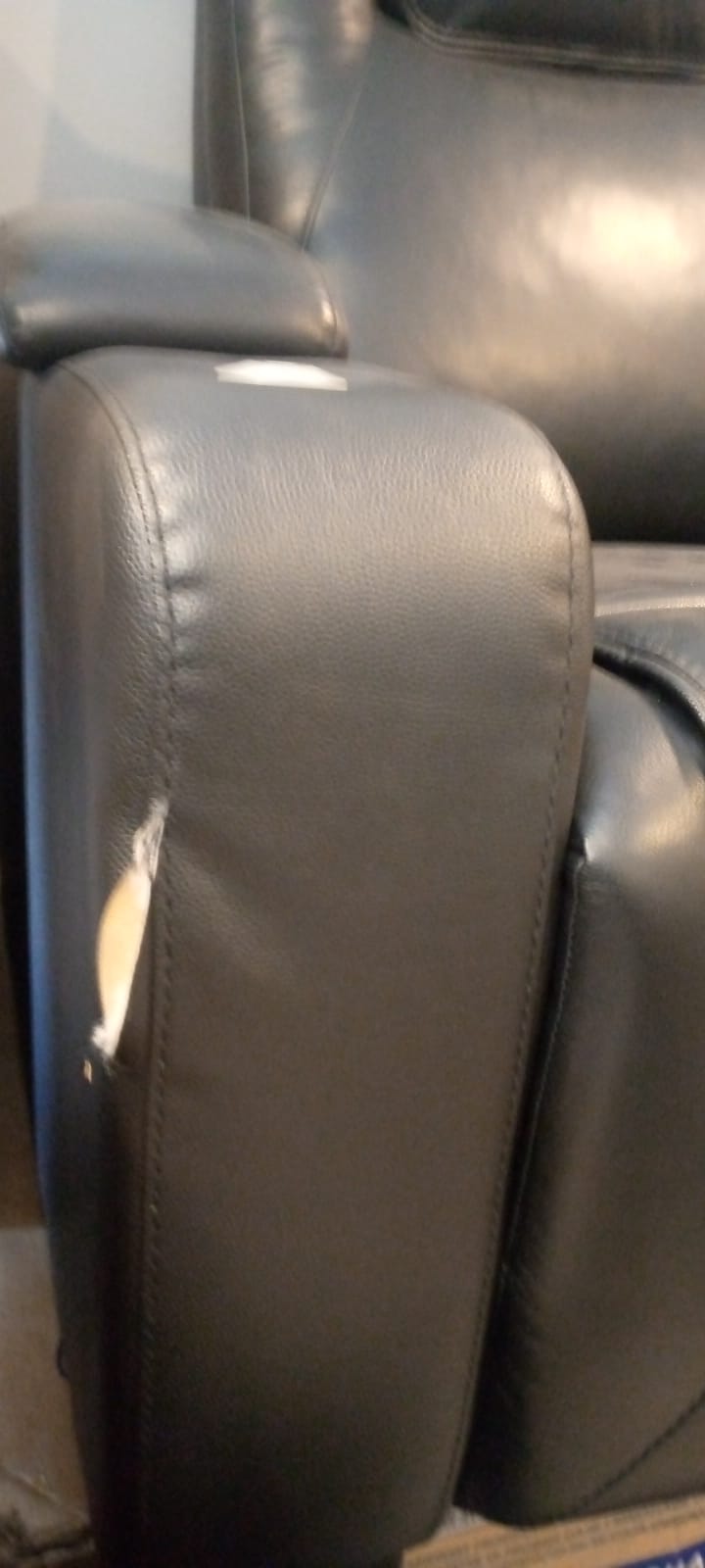 Kingsdown Top Grain Leather Home Theatre Power Recliner, Little bit Ripped