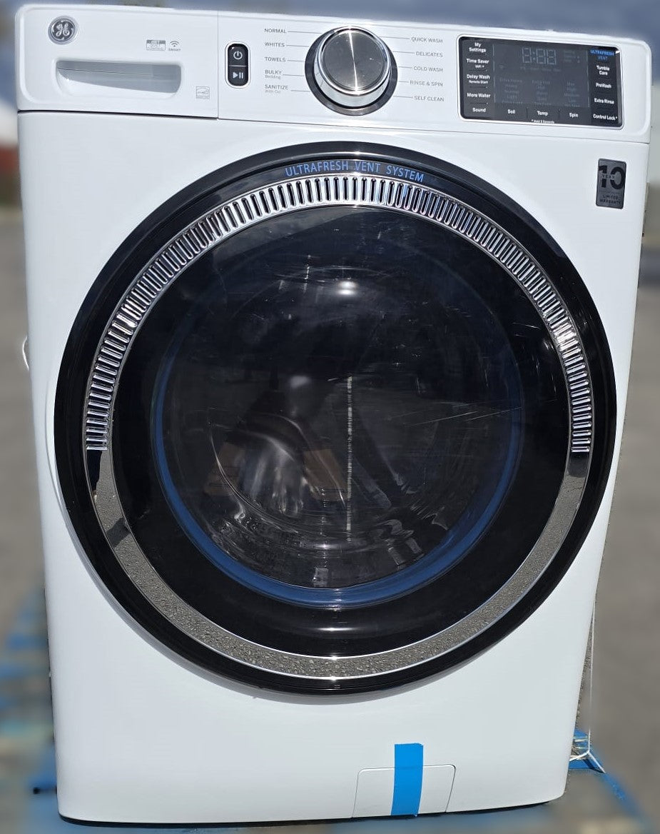 GE 5.5 cu ft. IEC Sapphire Blue Front Load Washer