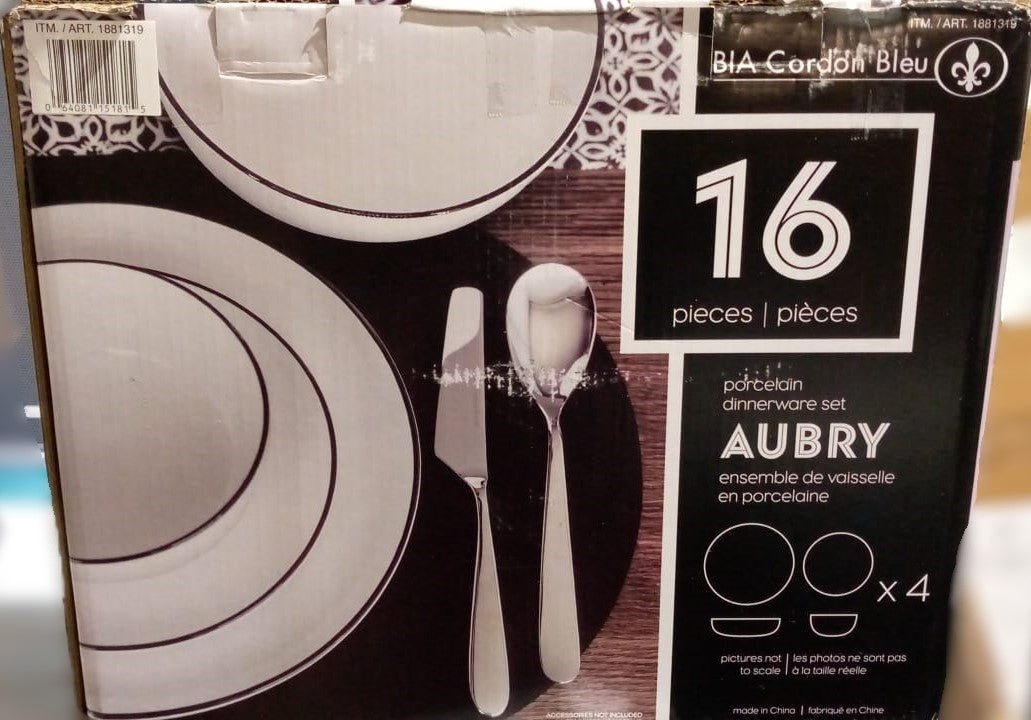 BIA Cordon Bleu Aubry Porcelain Dinnerware Set, 16-piece