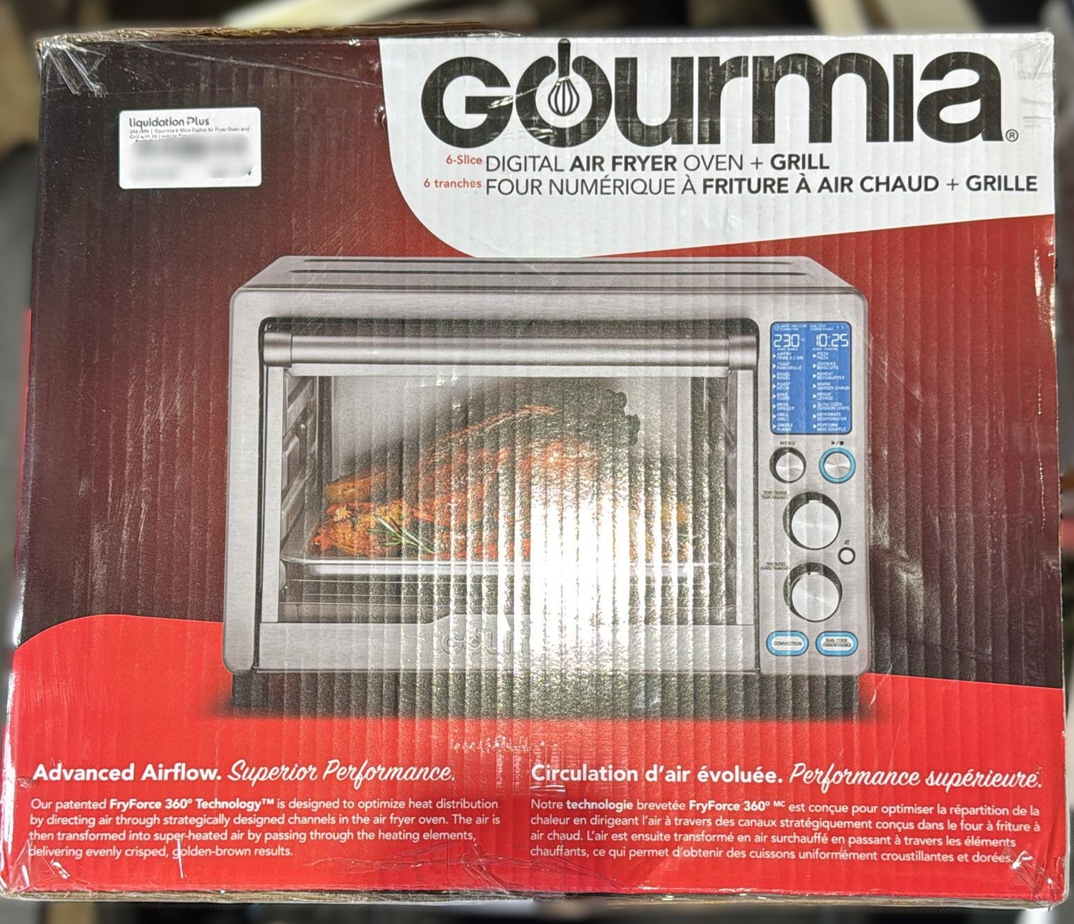 Gourmia 6-Slice Digital Air Fryer Oven and Grill with 16 Cooking Presets