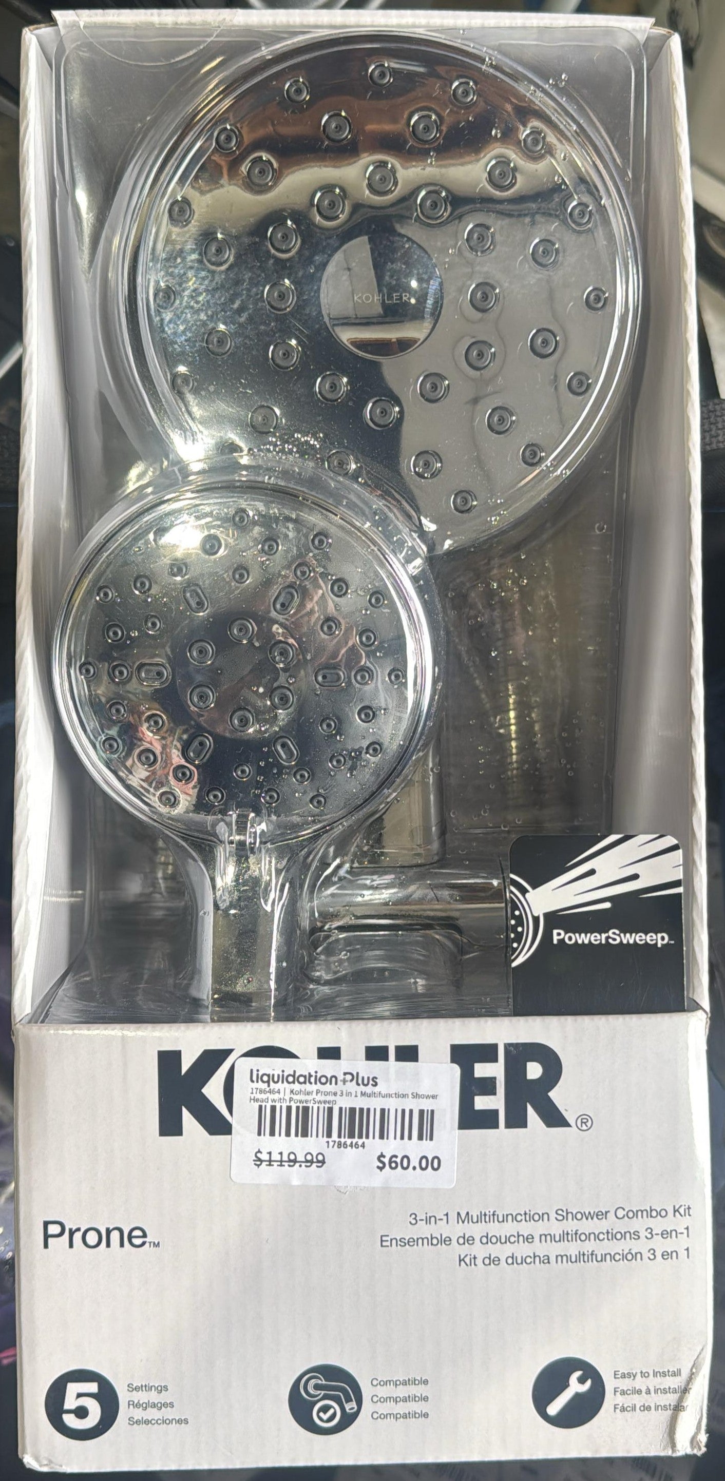 Kohler Prone 3 in 1 Multifunction Shower Head with PowerSweep