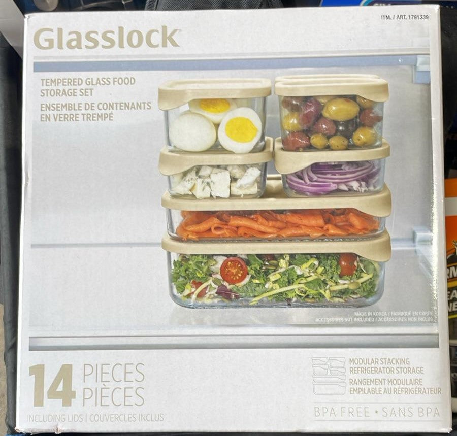 Glasslock Food Storage Set, 14-piece