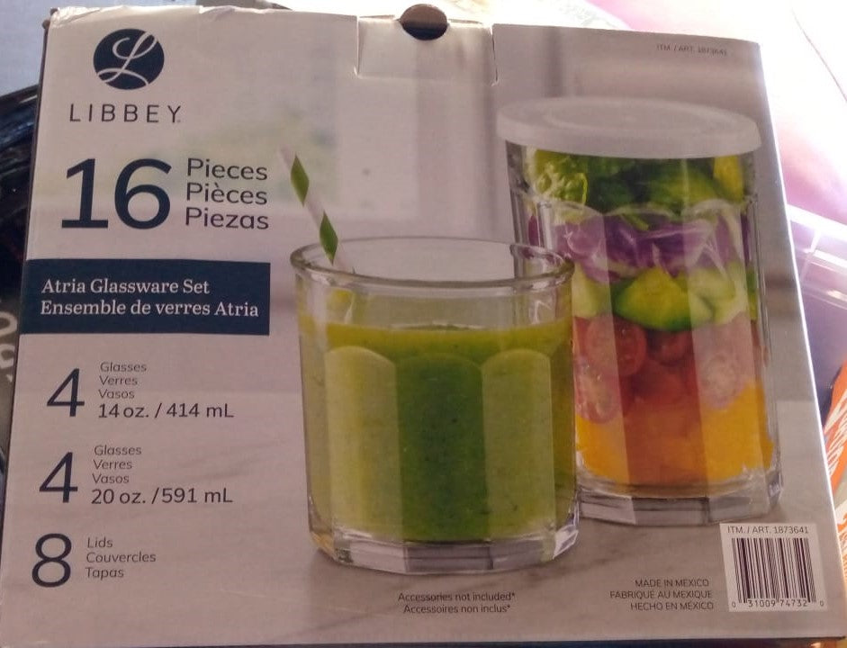 Libbey Atria Glassware Set, 16 pieces