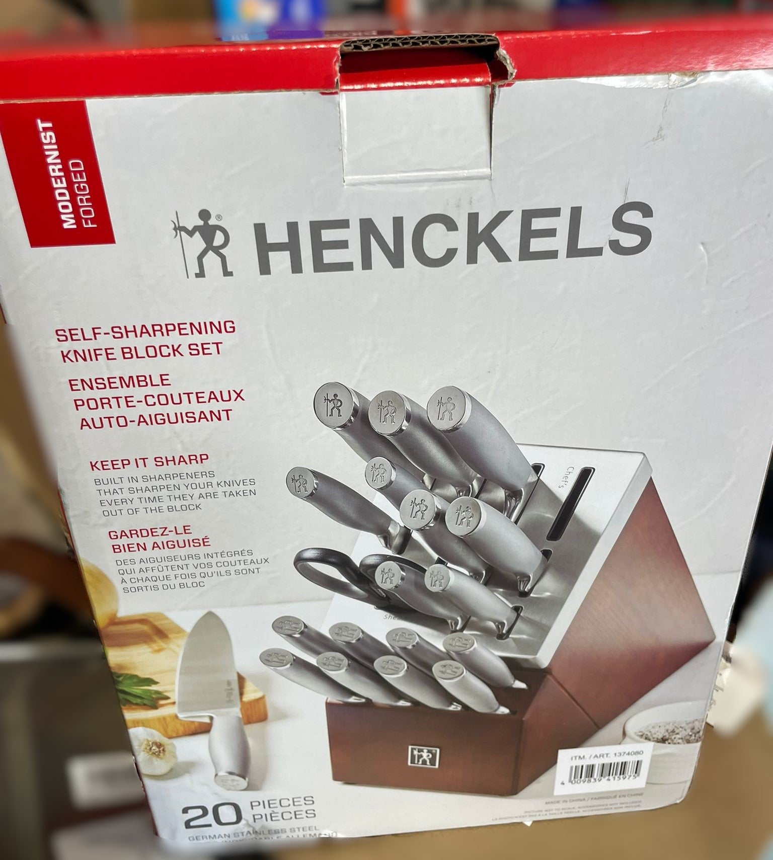 HENCKELS MODERNIST Self-sharpening Knife Block Set, 20-piece
