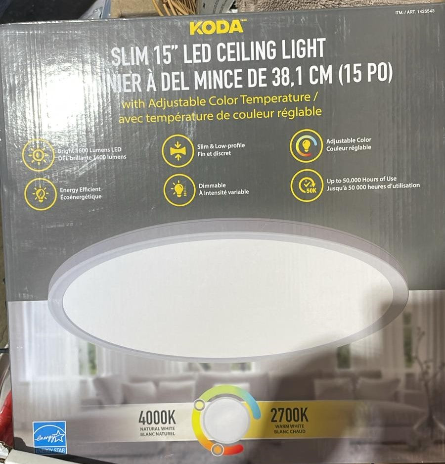 Koda Slim 15 in. LED Ceiling Light with Adjustable Color