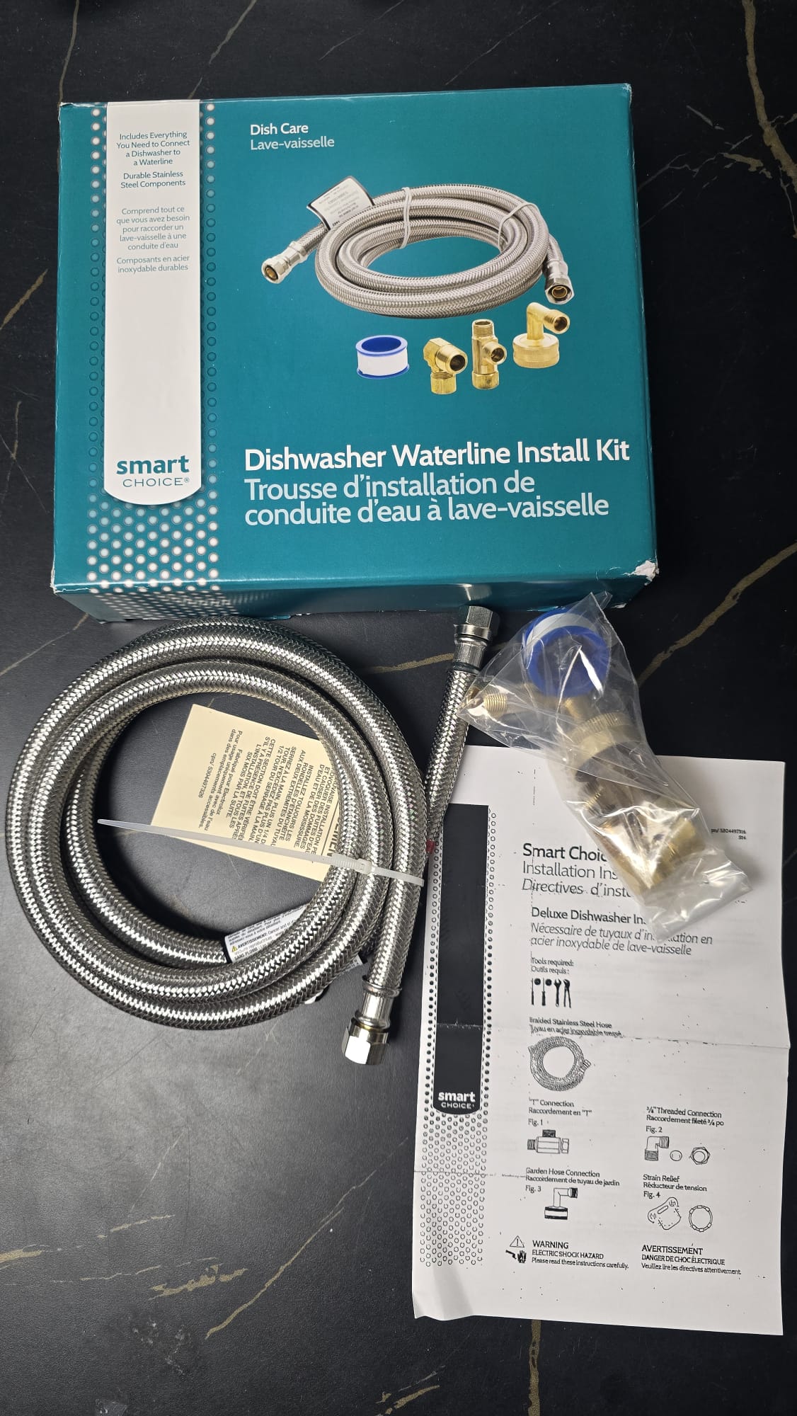 Smart Choice 6 ft. Stainless Steel Dishwasher Waterline Kit