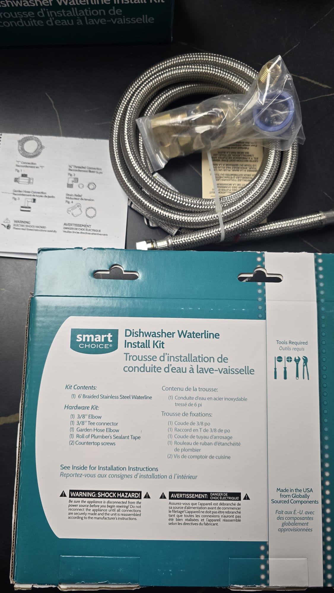 Smart Choice 6 ft. Stainless Steel Dishwasher Waterline Kit