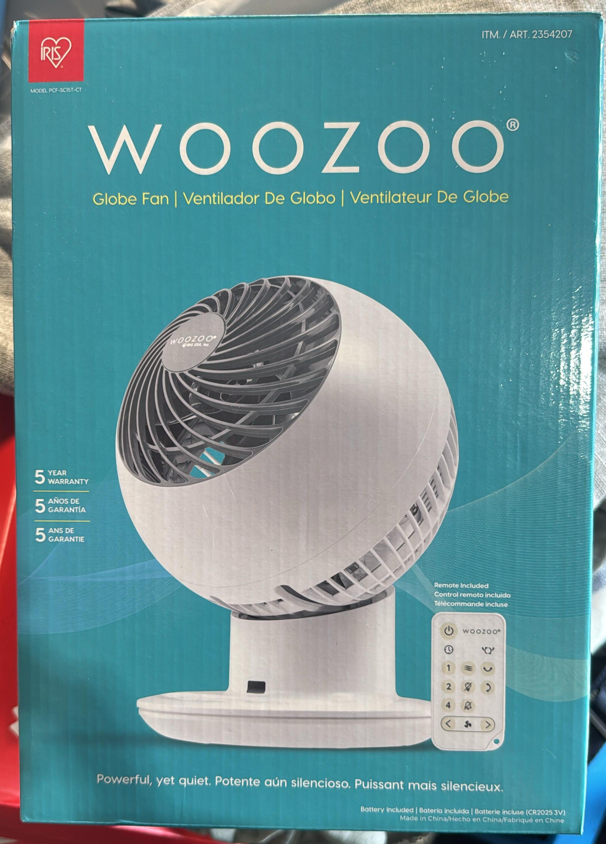 Woozoo 5 Speed Oscillating Fan with Remote