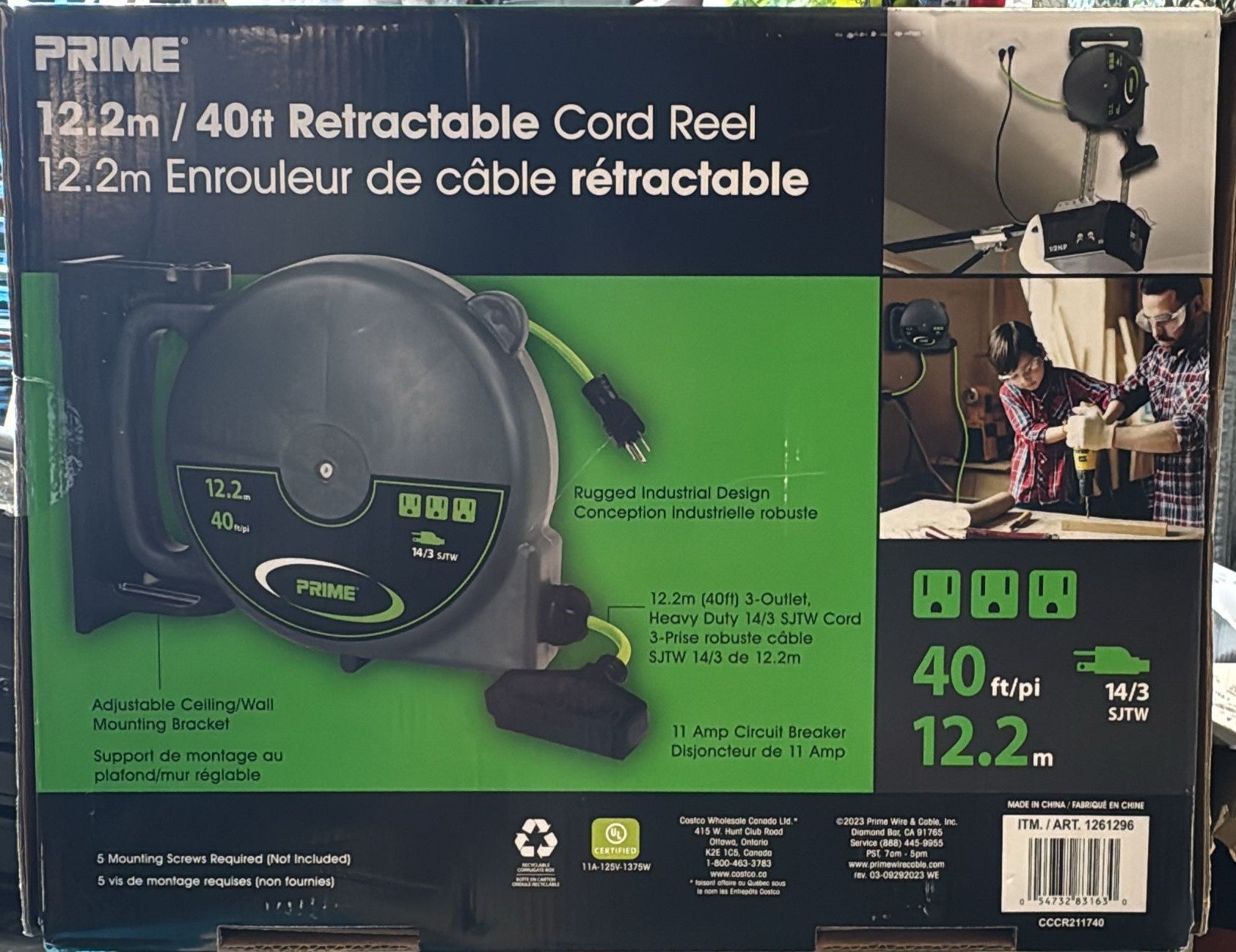 PRIME 40 FT. 14/3 SJTW CORD REEL