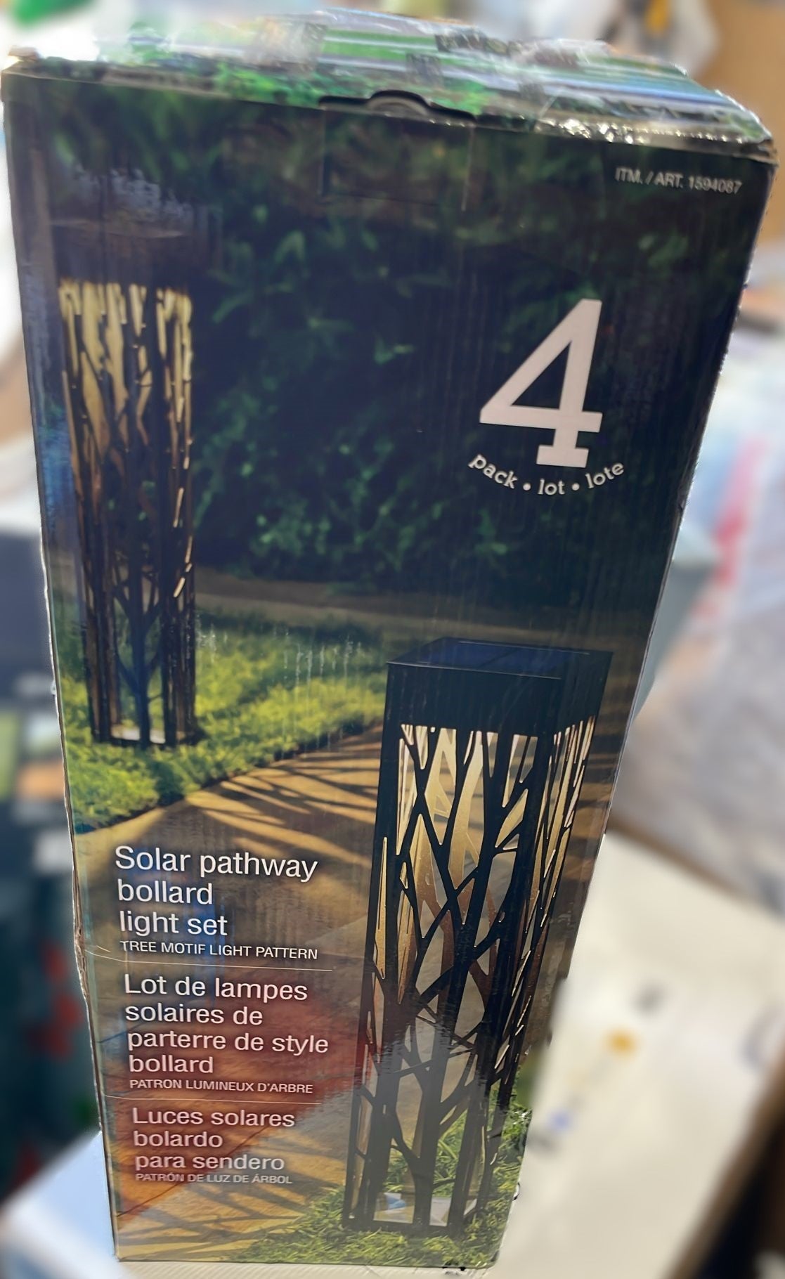 Solar Bollard Pathway Lights, 4 Pack