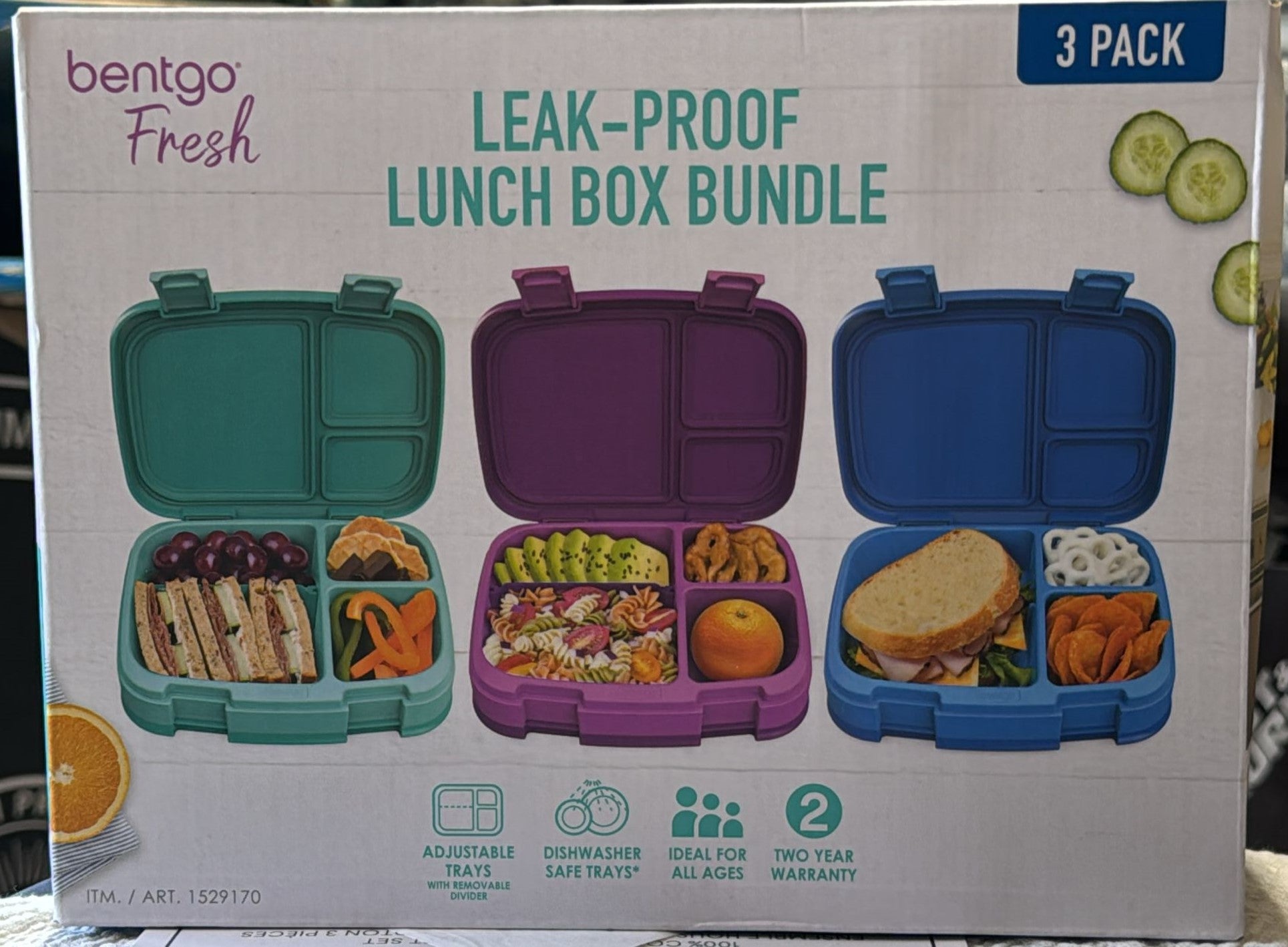 Bentgo Fresh Lunch Box Containers, 3-pack