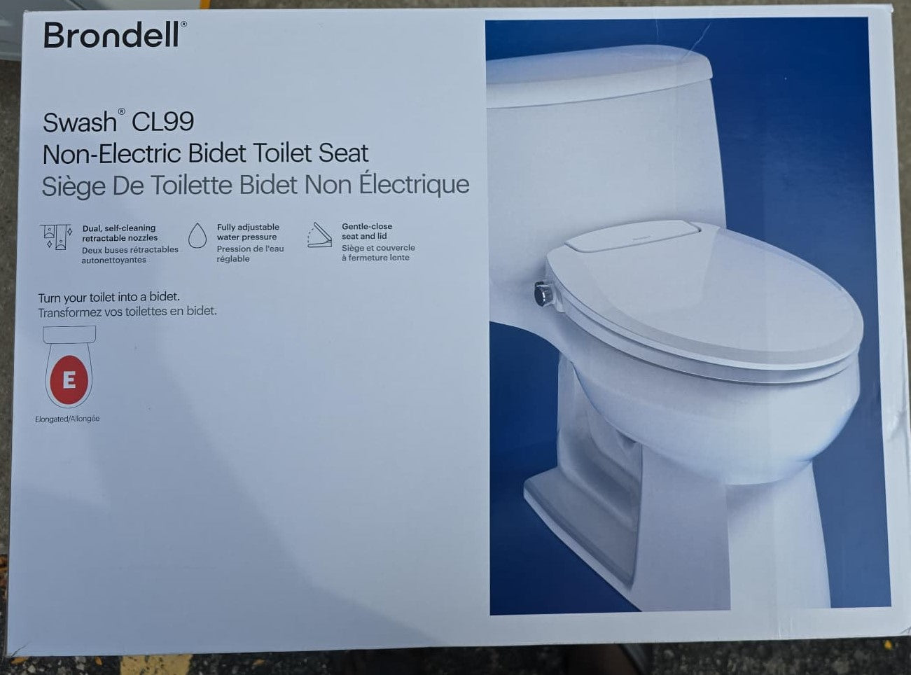 Brondell Swash CL99 Non-electric Bidet Toilet Seat (Round)