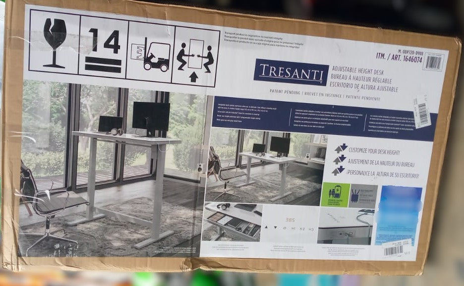 Tresanti Geller Adjustable Height 120.14 cm x 65.02 cm (47.3 in. x 25.6 in.) Desk