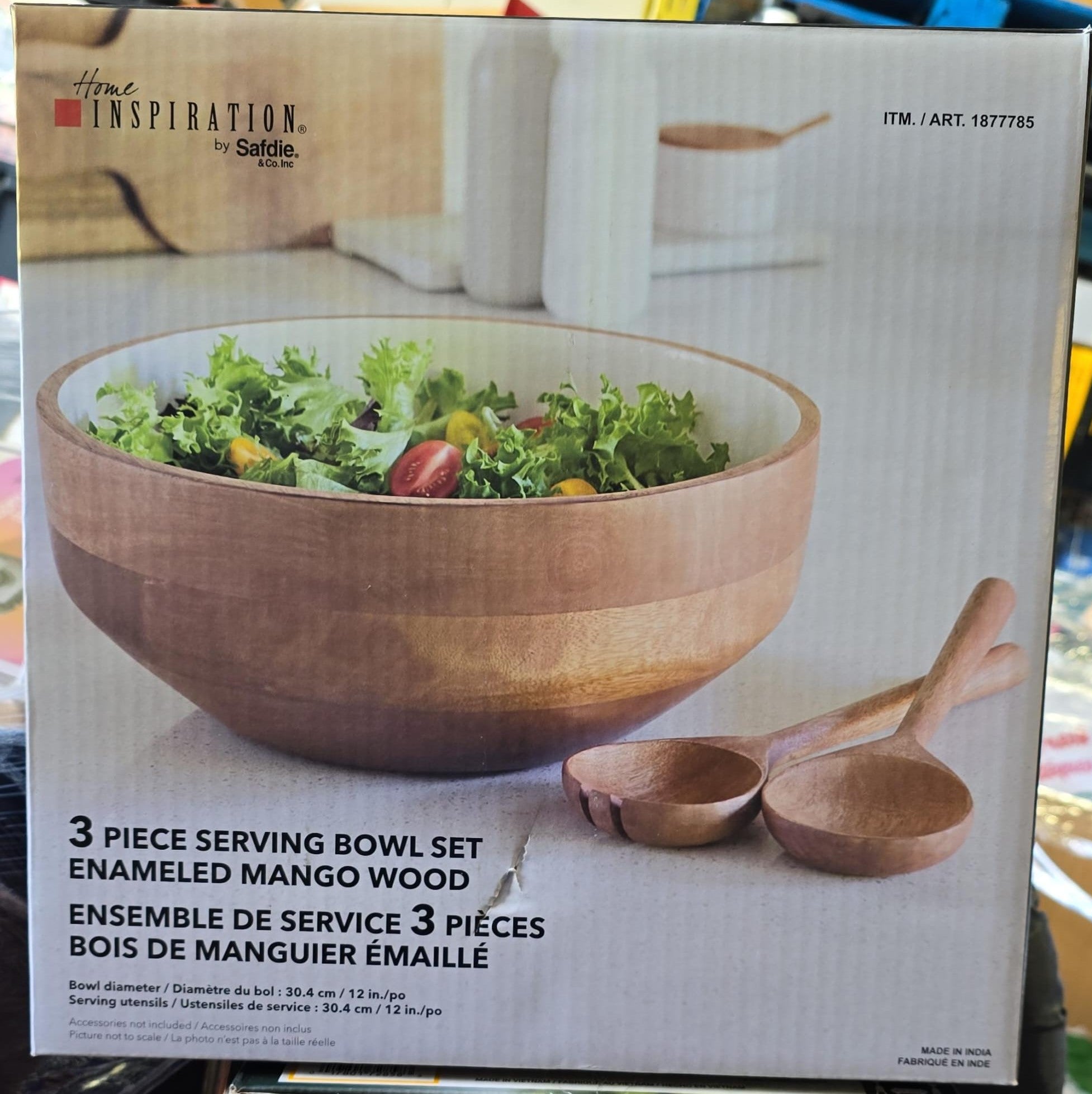Safdie - Enameled Salad Bowl and Servers, 3-piece