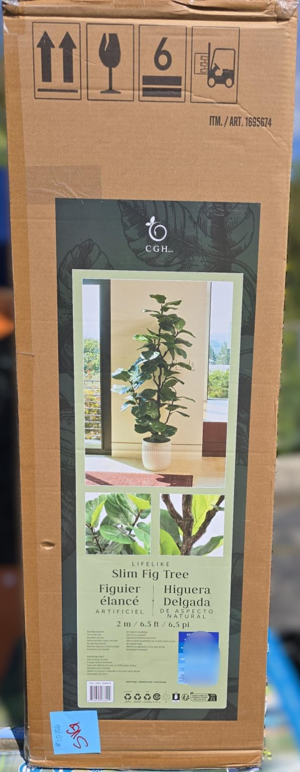 Faux 1.9 m (6.5 ft.) Slim Fig Tree