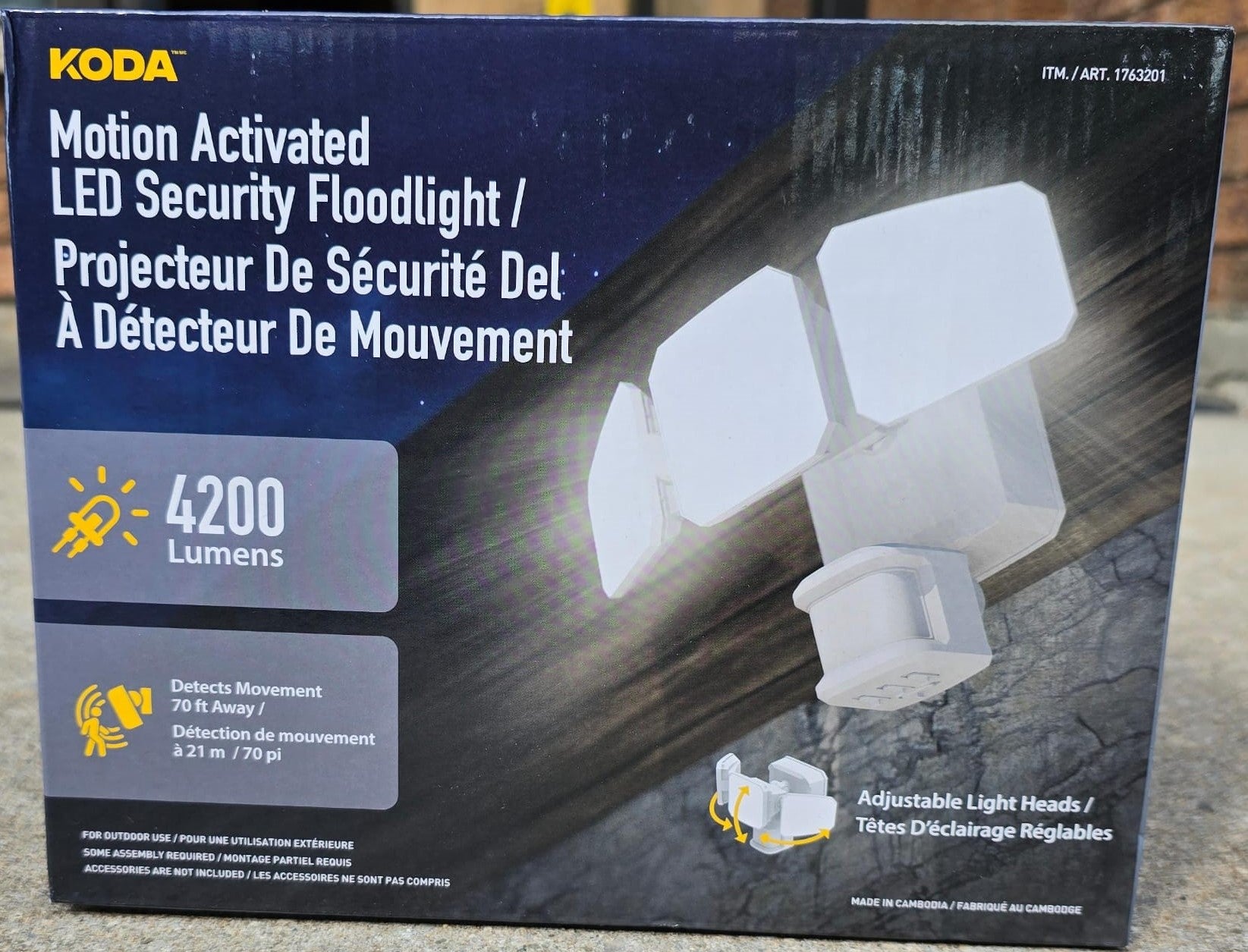 Koda Farms Motion Activated Hardwired LED Security Floodlight
