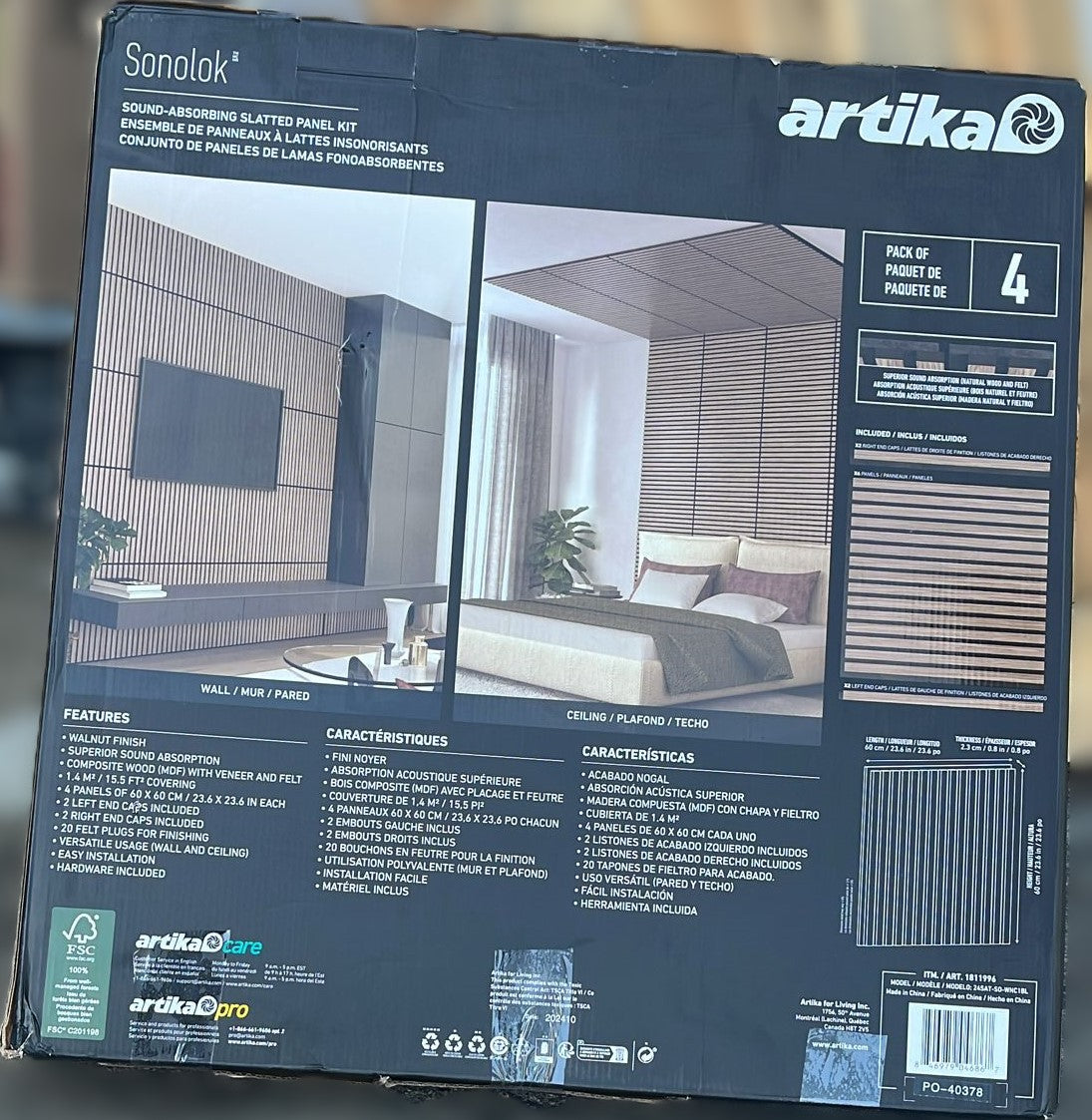 Artika - Sonolok Slatted Wall Panels (Walnut Colour)