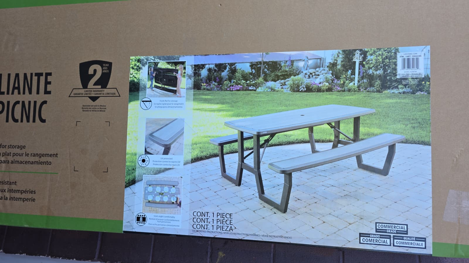 Lifetime 182.9 cm (6 ft.) Folding Picnic Table
