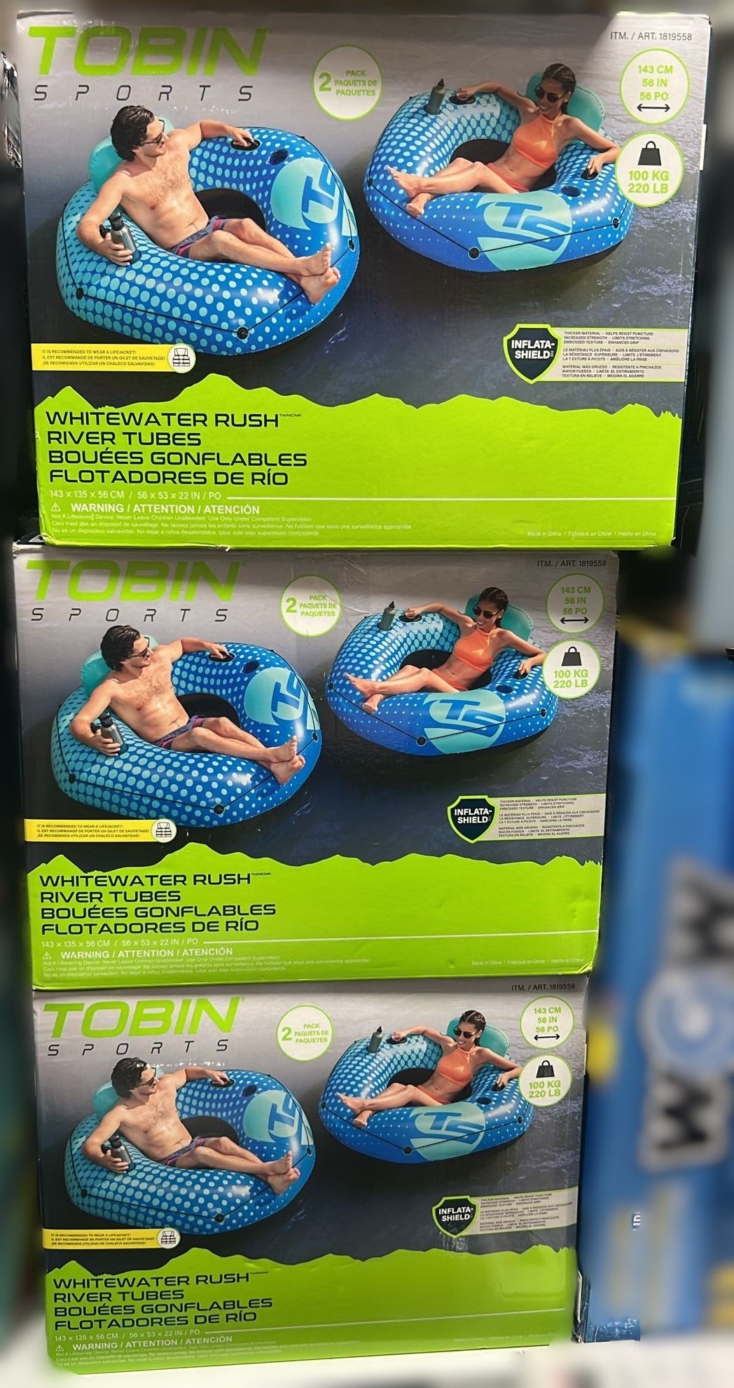 Tobin Sports Whitewater Rush Inflatable River Tubes, 2 Pack