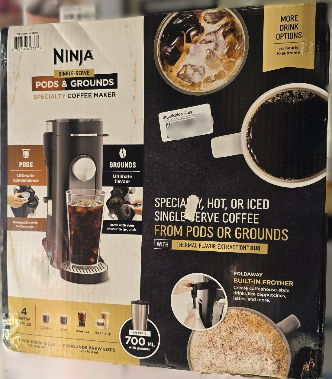NINJA SINGLE SERVE Ninja Pods & Grounds Specialty Single-Serve Coffee Maker, K-Cup Pod Compatible