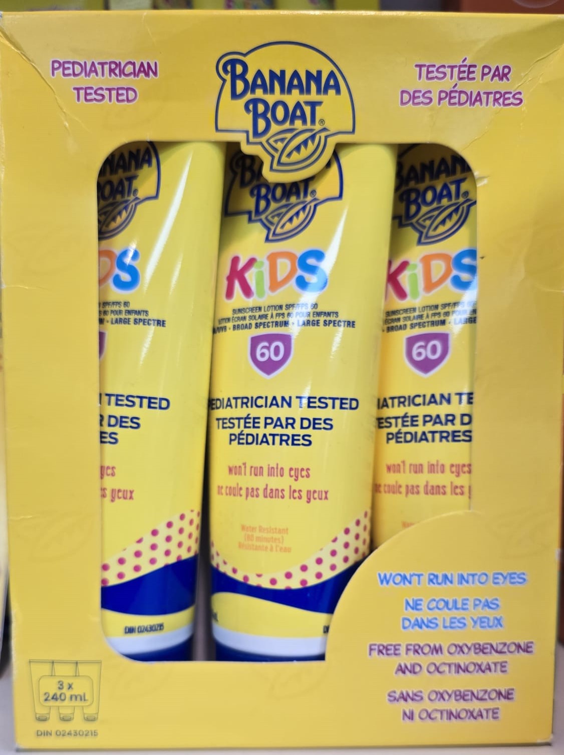 Banana Boat Kids Sunscreen Roll-on Sunscreen SPF 50, 3 x 75 mL
