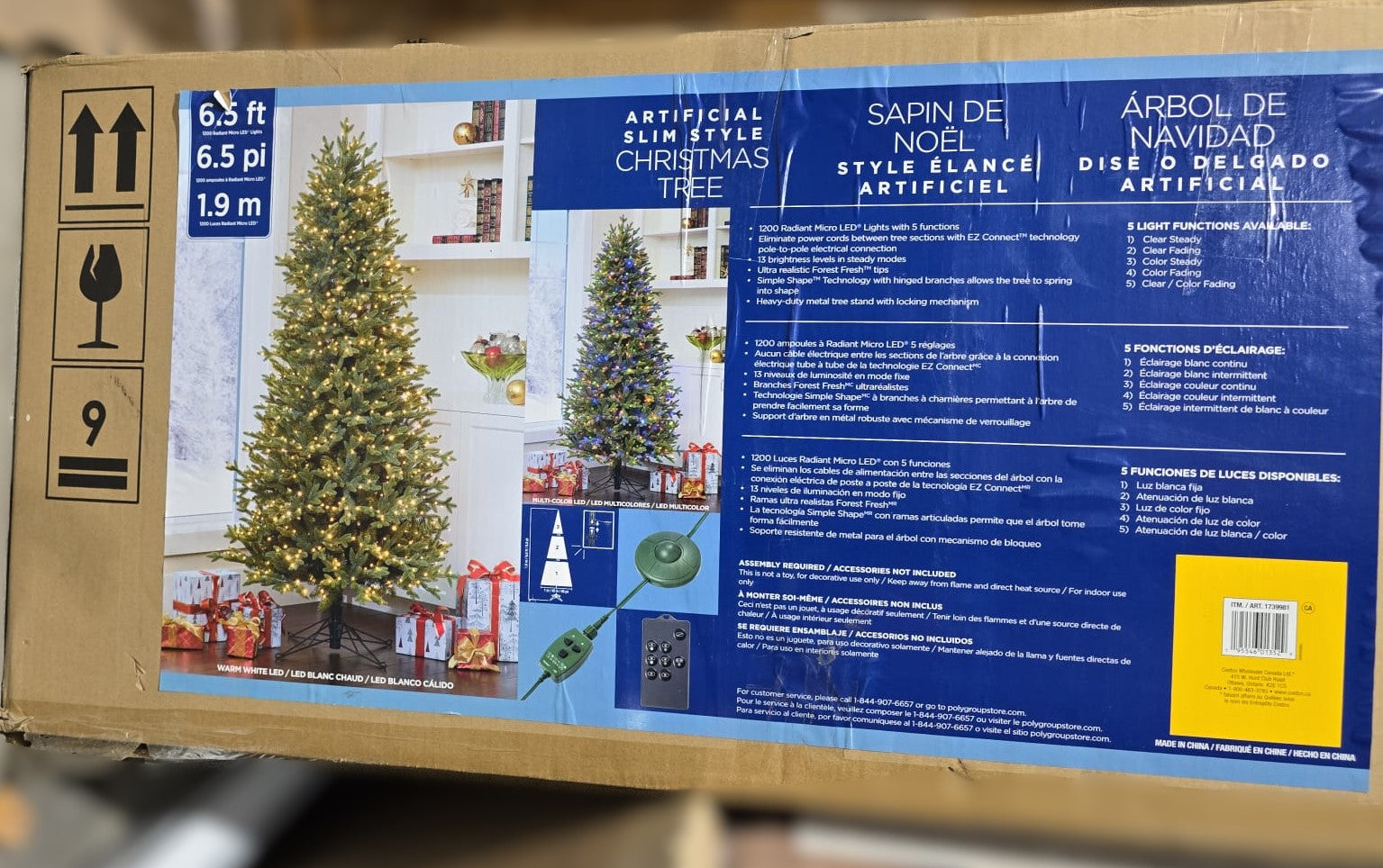 6.5 ft Pre-Lit Aspen Artificial Christmas Tree, 1,200 Color-Changing Radiant Micro LED Lights