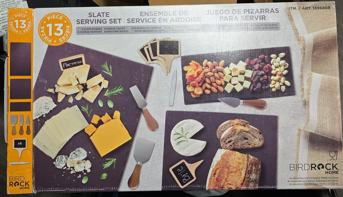 BirdRock Home Slate Charcuterie Serving Set, 13-piece