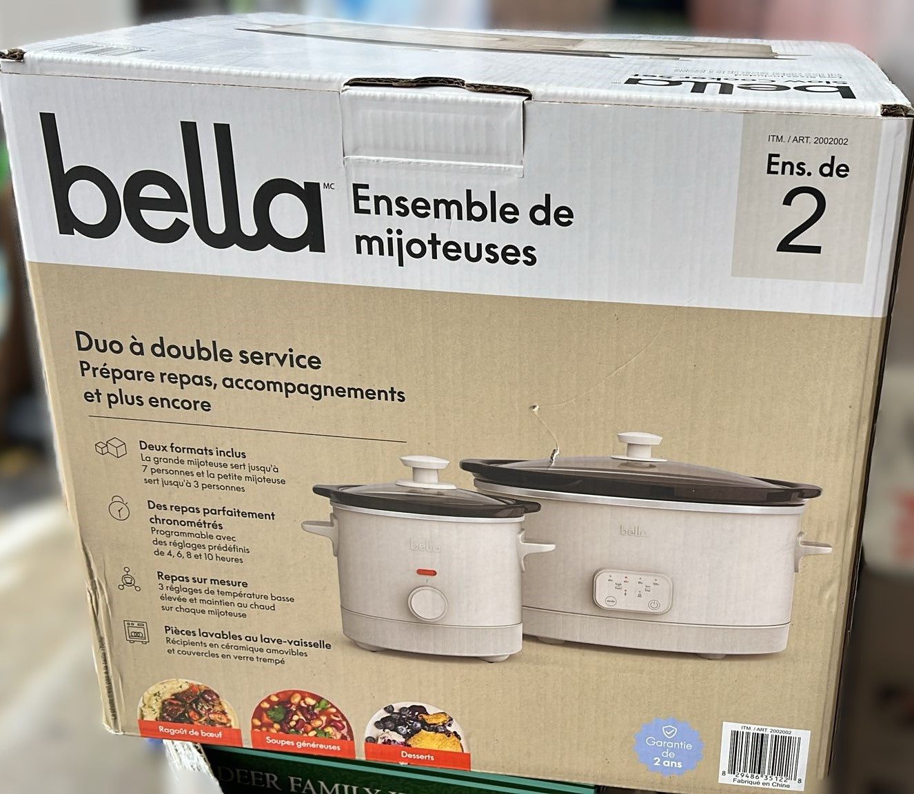 Bella 5.68 L (6 qt.) Programmable Slow Cooker with 1.89 L (2 qt.) Slow Cooker
