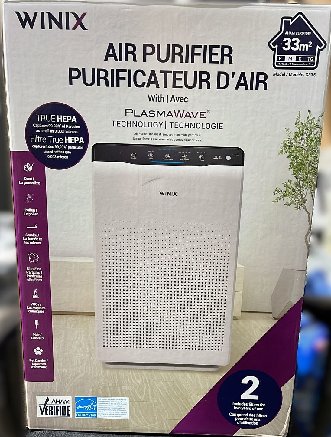 WINIX 3 STAGE AIR PURIFIER TRUE HEPA FILTER