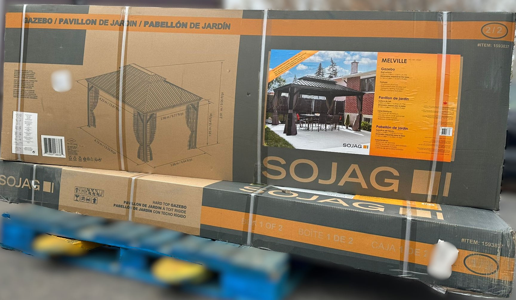 SOJAG 10FT X 14 FT GAZEBO 2 BOXES