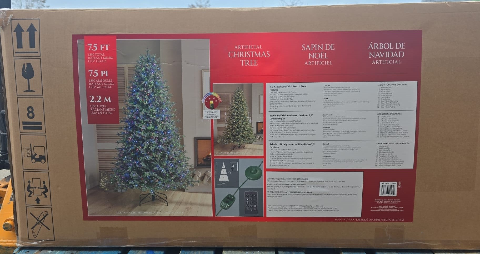 7,5ft Pre-Lit Artificial LED Twinkle Christmas Tree, 1,850 Radiant Micro Dot LED lights with Twinkling effects.