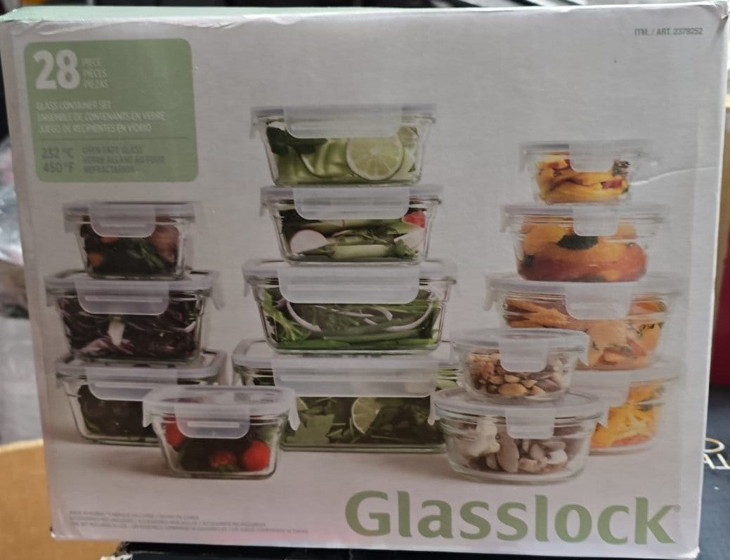 Glasslock Food Storage Set, 28-piece