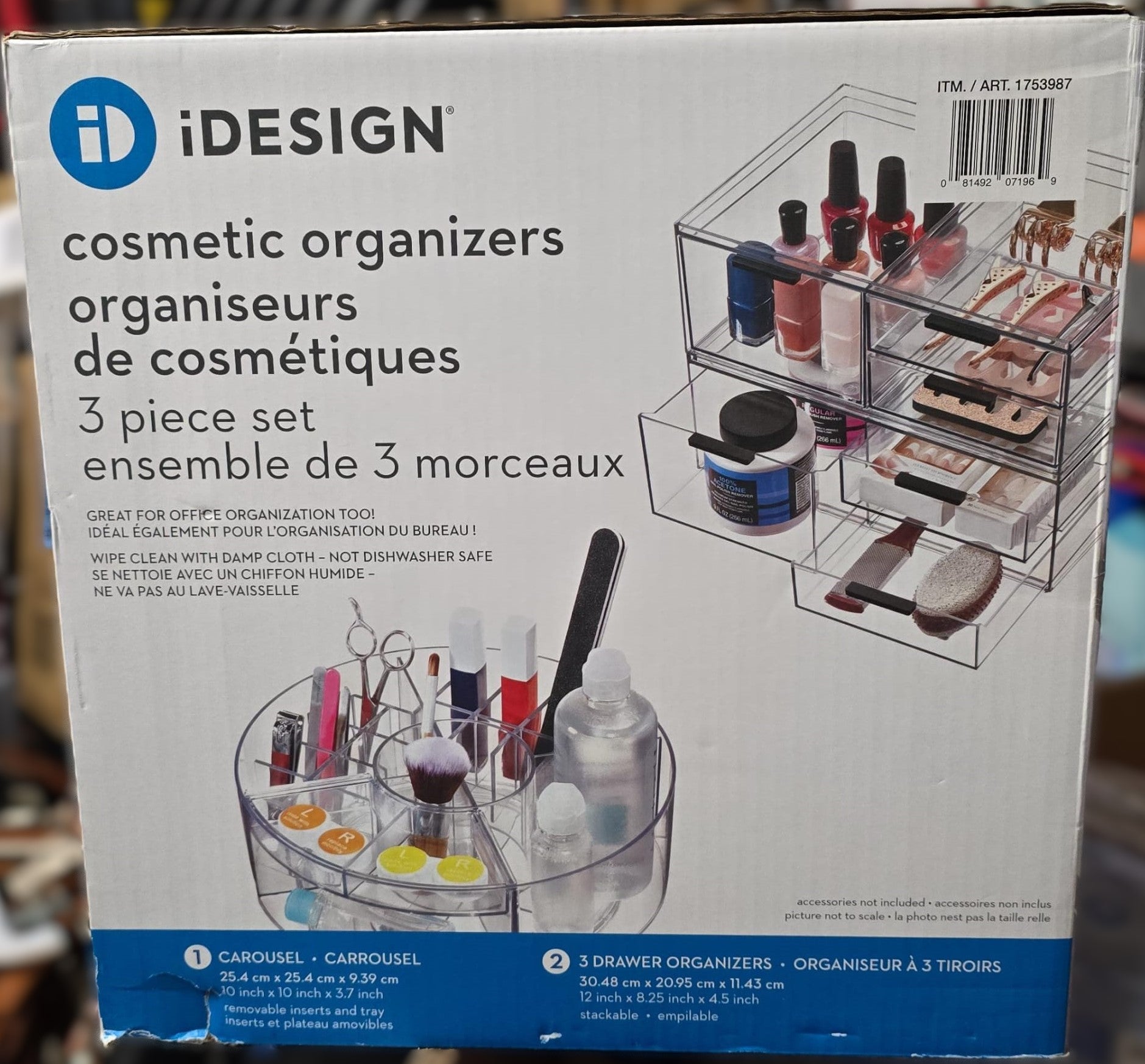 iDesign Cosmetic Organizer Set, 3-piece