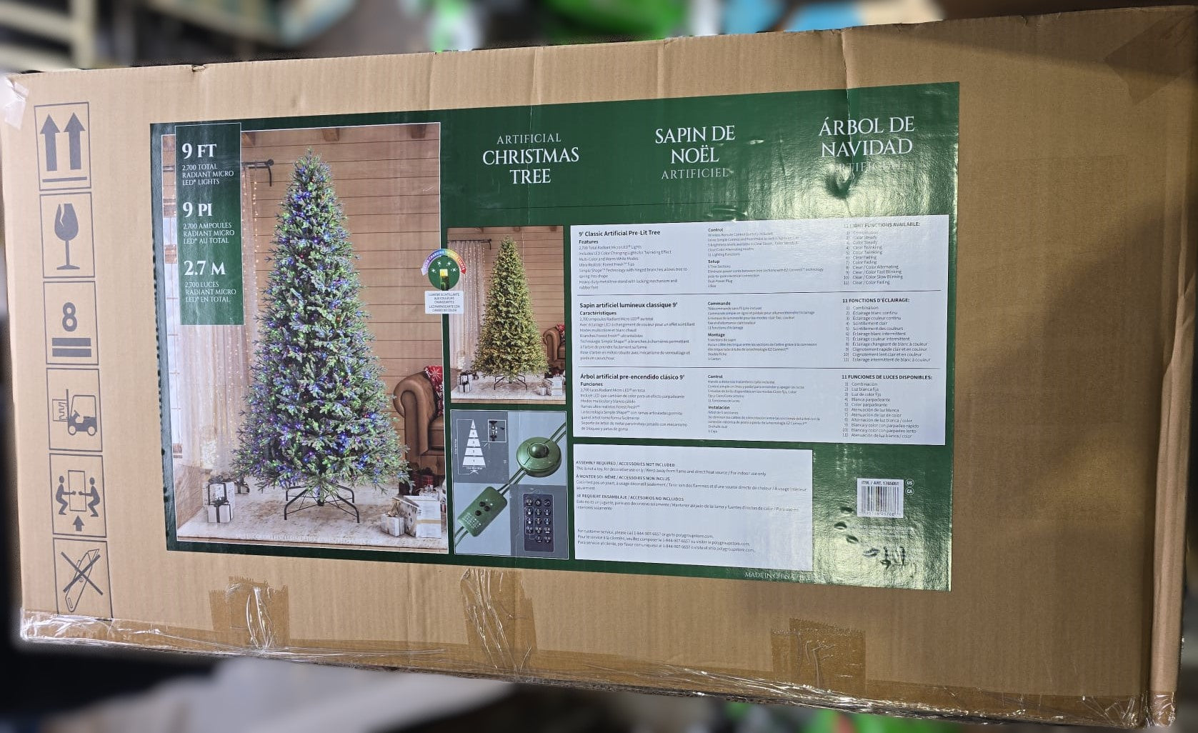 9 ft Pre-Lit Aspen Artificial Christmas Tree, 2,700 Color- Changing Radiant Micro Twinkle LED® Lights