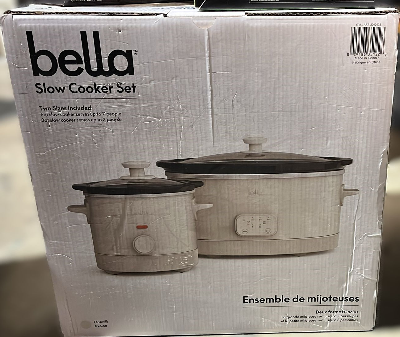 Bella 5.68 L (6 qt.) Programmable Slow Cooker with 1.89 L (2 qt.) Slow Cooker