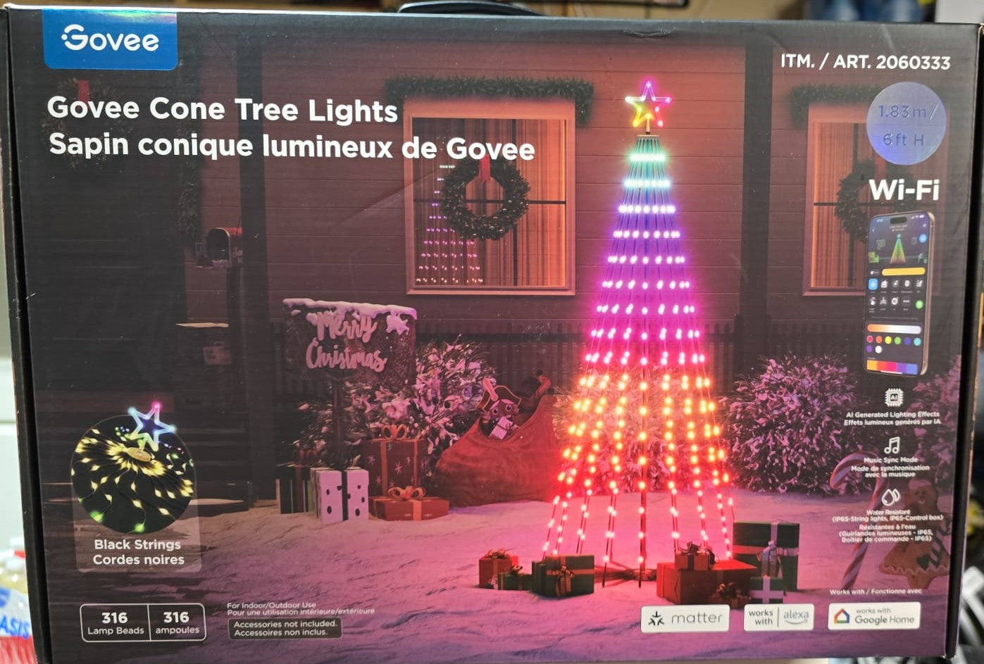 Govee 182 cm (6ft) Cone Tree Lights