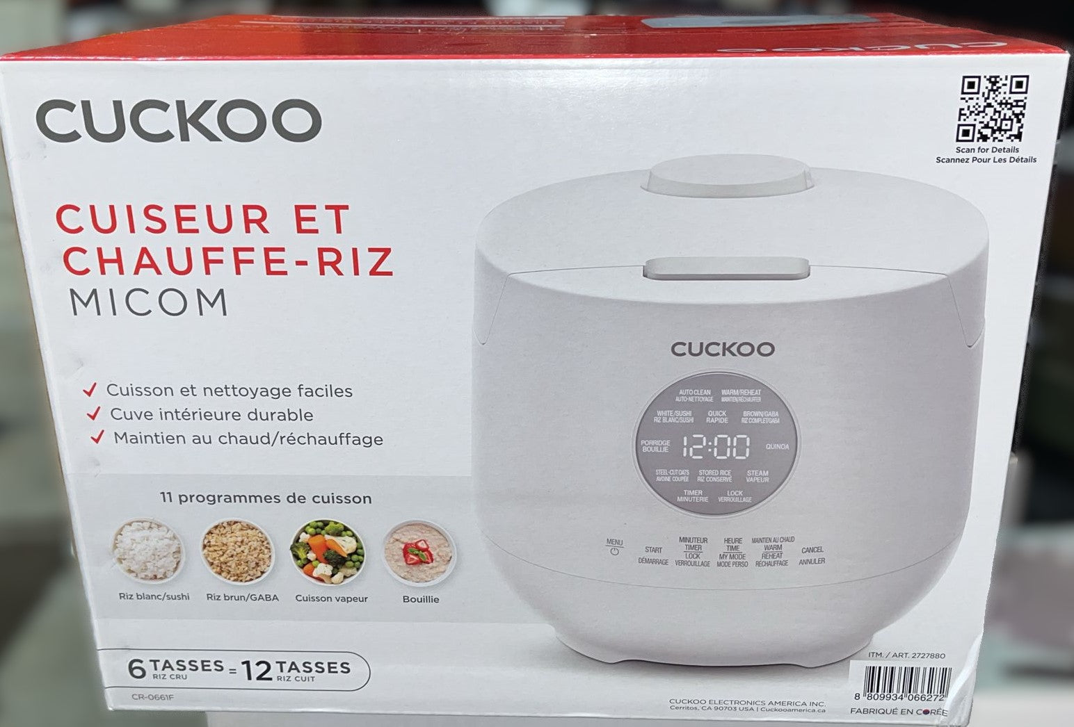 CUCKOO 6 cup Multifunctional Micom Rice Cooker and Warmer