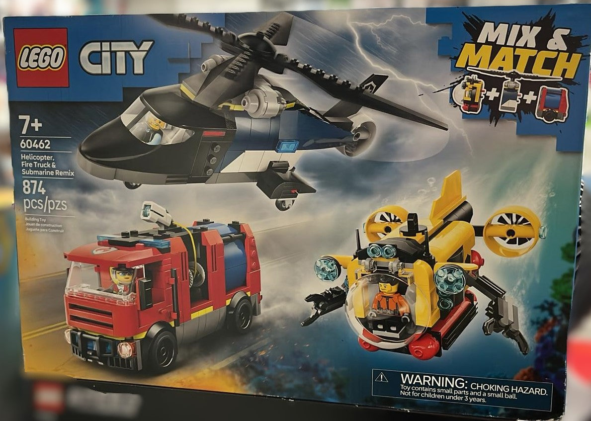 LEGO CITY HELICOPTER FIRE TRUCK AND Submarine 60462