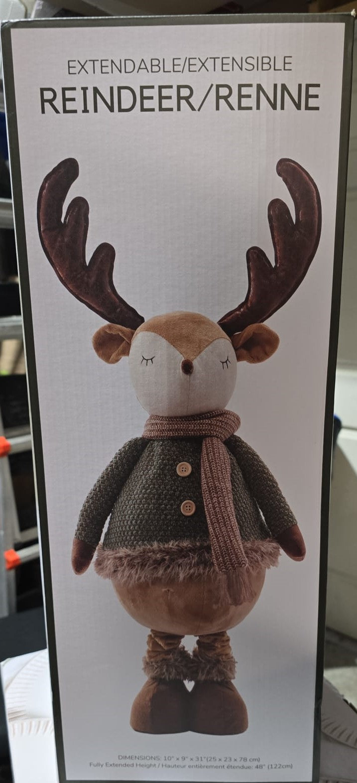 Plush Reindeer with Extendable Legs - Assorted